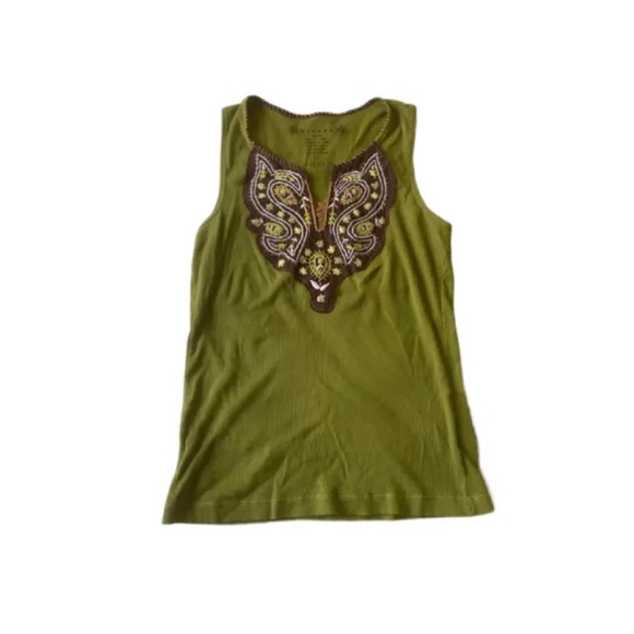 Nevada Boho Green Tank Top - Picture 1 of 3
